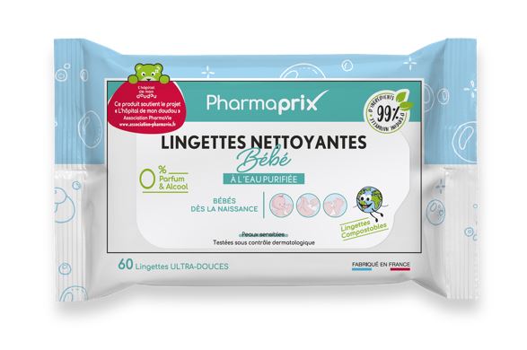 PharmaVie - Lingettes Nettoyantes Bébé x60