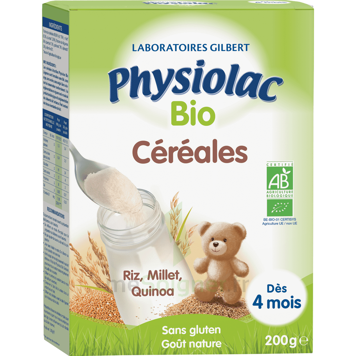 PharmaVie - Physiolac Céréales Bio B/200g